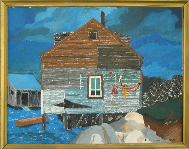 Maine.jpg - "Maine" oil on canvas, (painted at age 14, the coastal scenery from Maine left a strong impression on my artistic ideas)